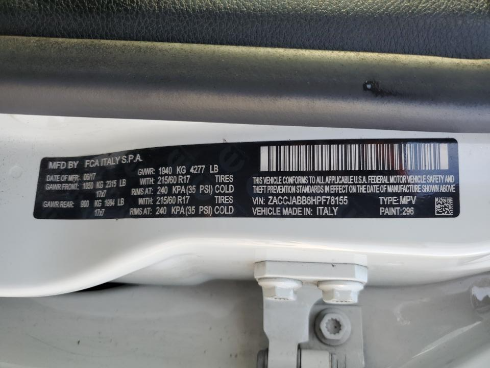 ZACCJABB6HPF78155 2017 Jeep Renegade Latitude