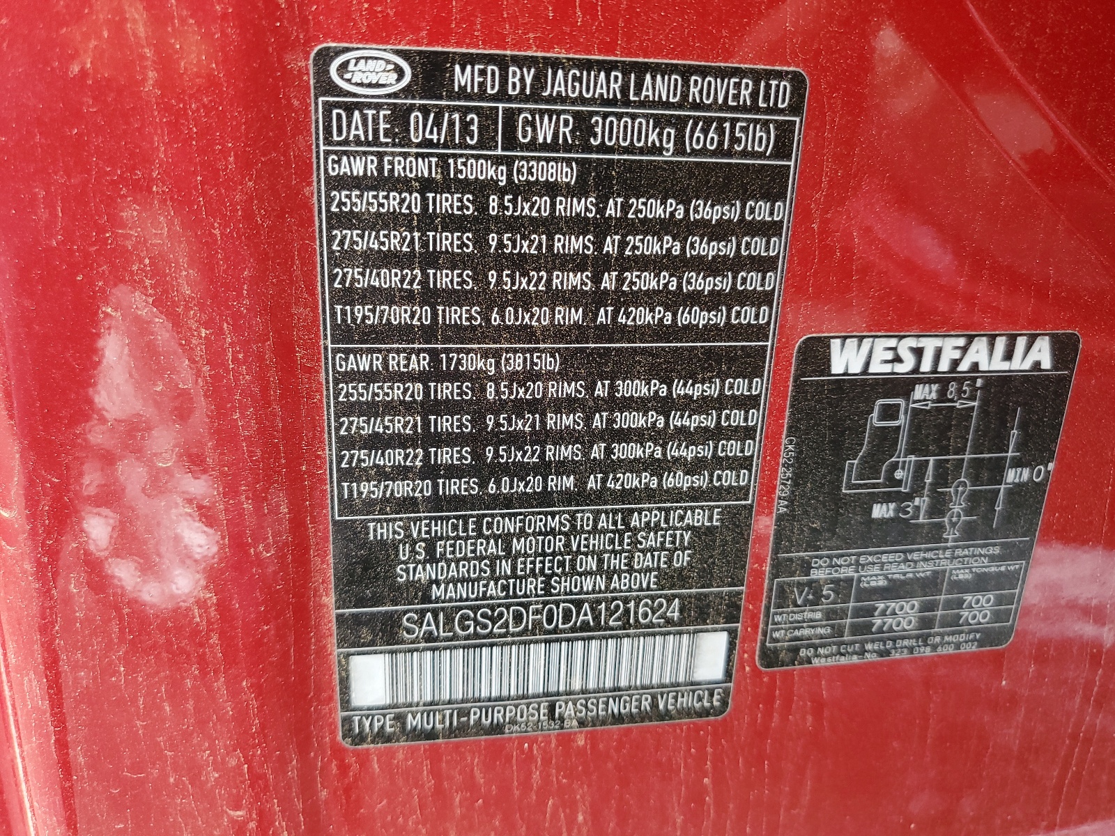 SALGS2DF0DA121624 2013 Land Rover Range Rover Hse