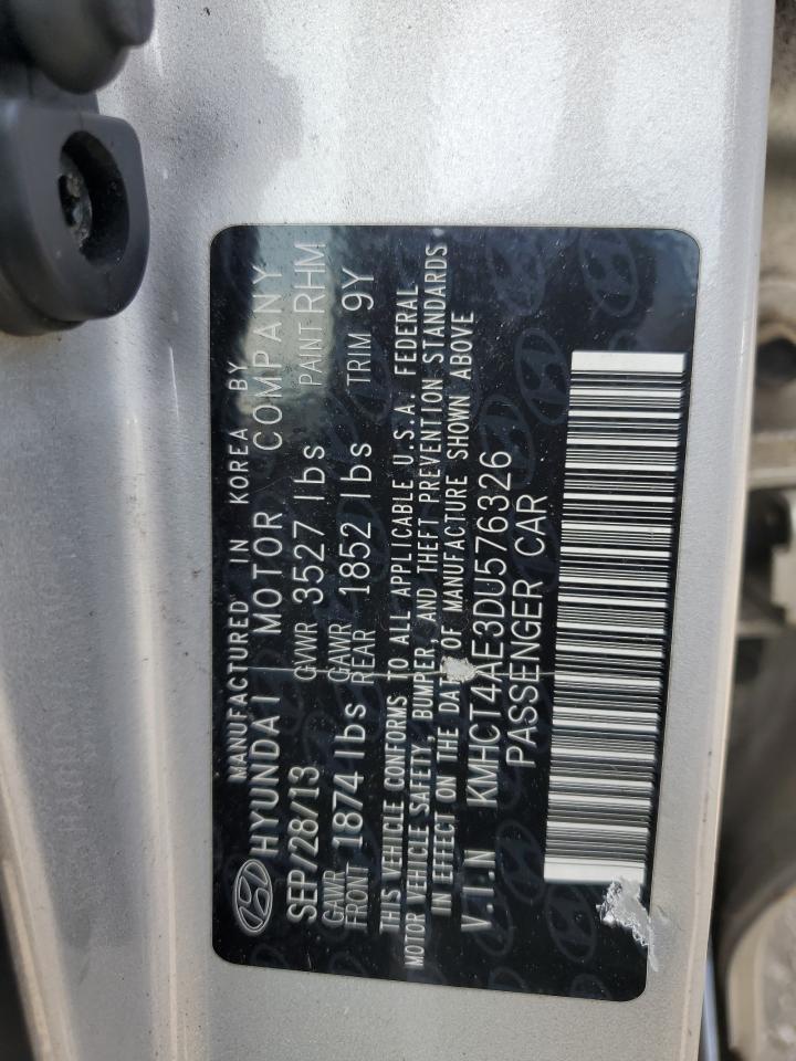 2013 Hyundai Accent Gls VIN: KMHCT4AE3DU576326 Lot: 68637244