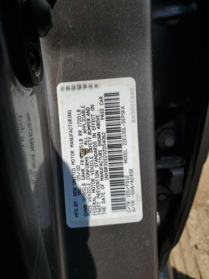 2003 Toyota Corolla Ce VIN: 1NXBR32E23Z054062 Lot: 66993754