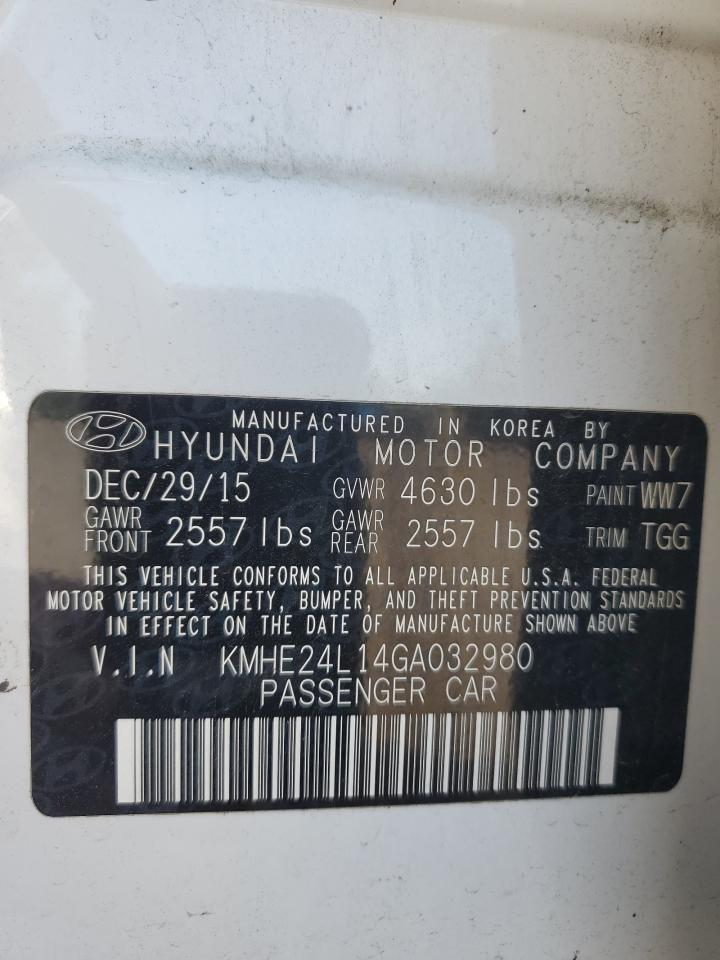 KMHE24L14GA032980 2016 Hyundai Sonata Hybrid