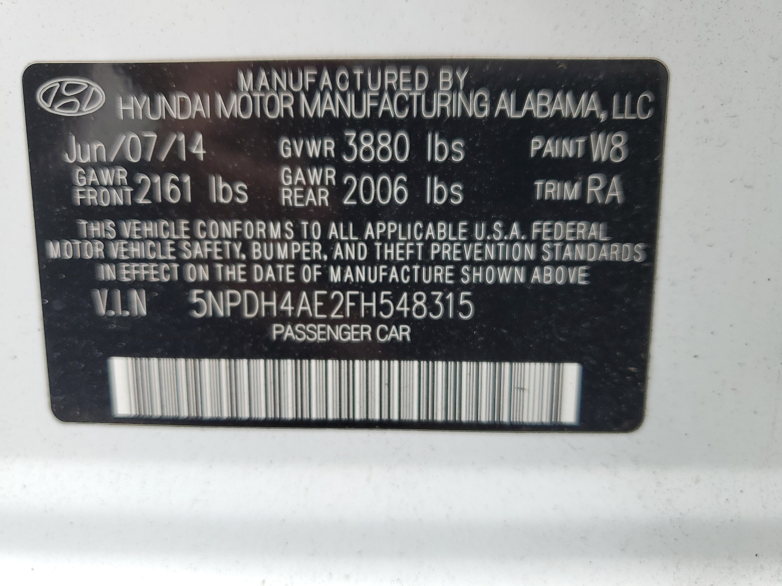 5NPDH4AE2FH548315 2015 Hyundai Elantra Se