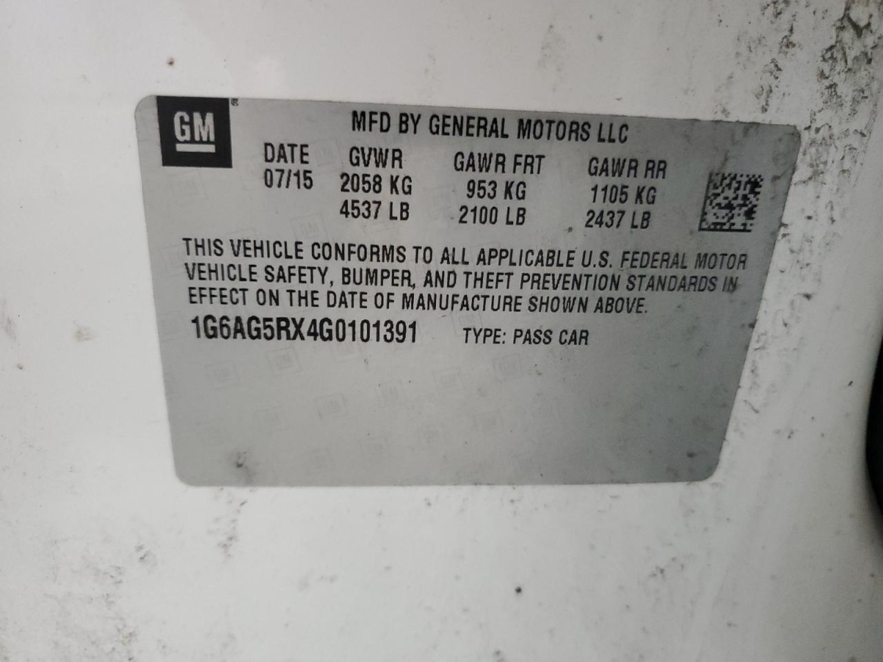 2016 Cadillac Ats VIN: 1G6AG5RX4G0101391 Lot: 66876614