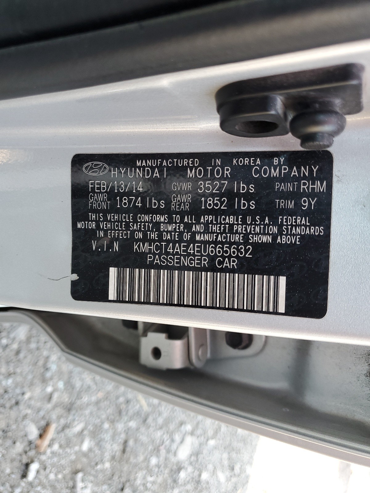 KMHCT4AE4EU665632 2014 Hyundai Accent Gls