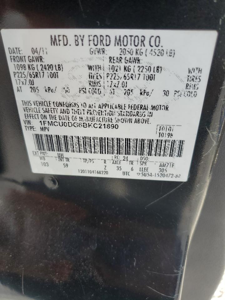 2011 Ford Escape Xlt VIN: 1FMCU0DG6BKC21890 Lot: 69284364