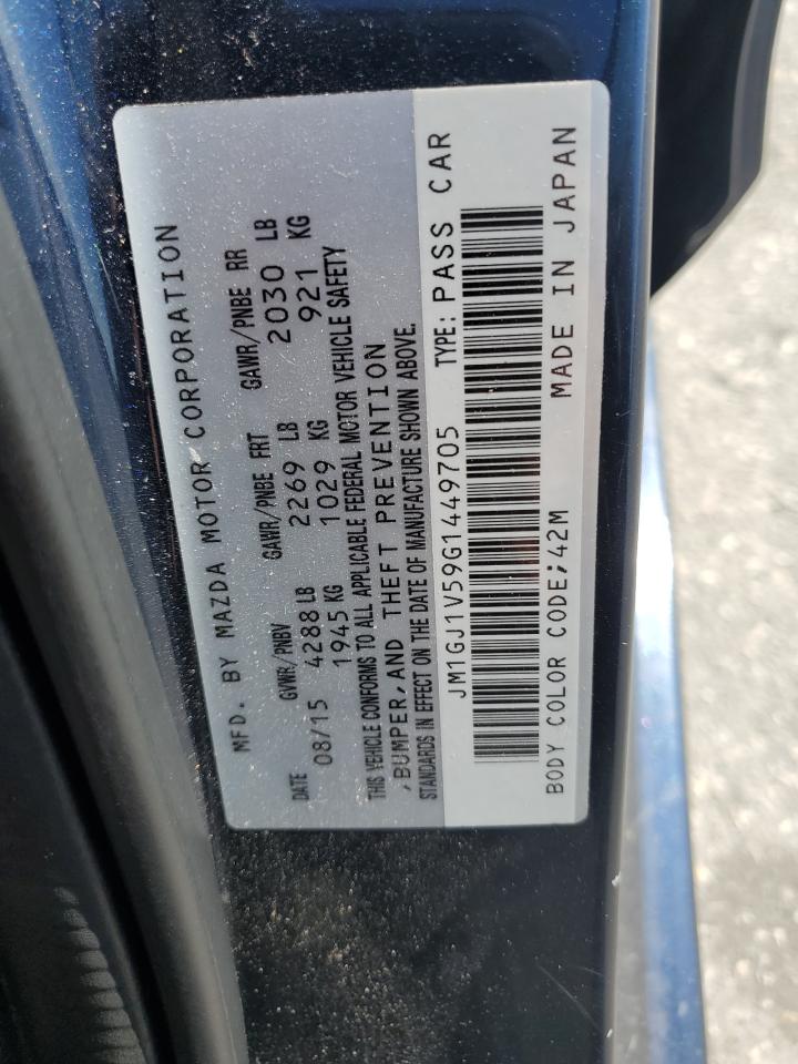 2016 Mazda 6 Touring VIN: JM1GJ1V59G1449705 Lot: 61833244