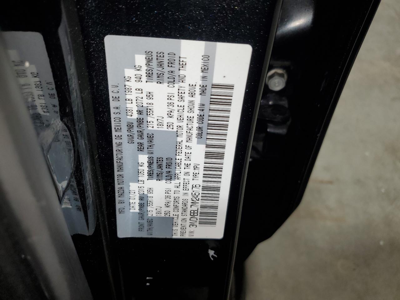 3MVDMBBL7MM245176 2021 Mazda Cx-30 Select