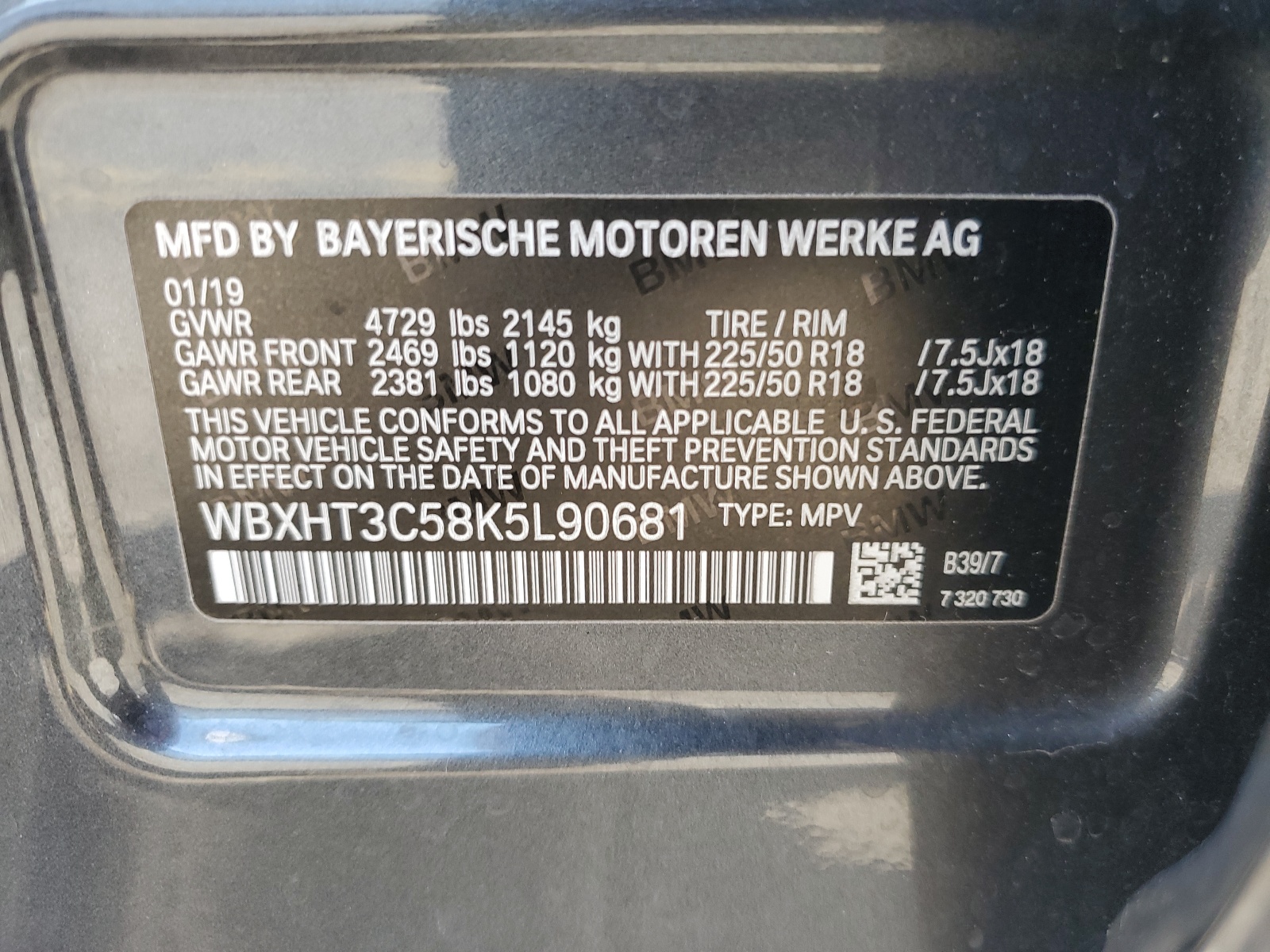 WBXHT3C58K5L90681 2019 BMW X1 xDrive28I