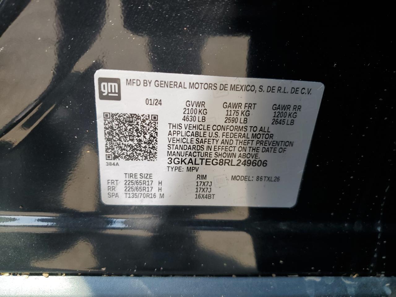 3GKALTEG8RL249606 2024 GMC Terrain Sle