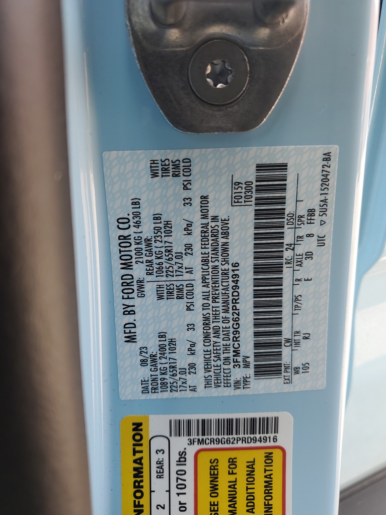 3FMCR9G62PRD94916 2023 Ford Bronco Sport Heritage