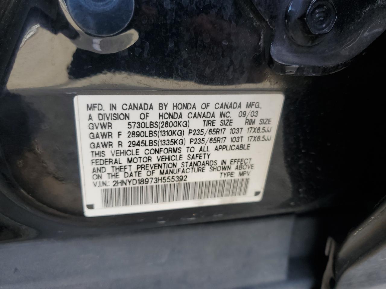 2HNYD18973H555392 2003 Acura Mdx Touring