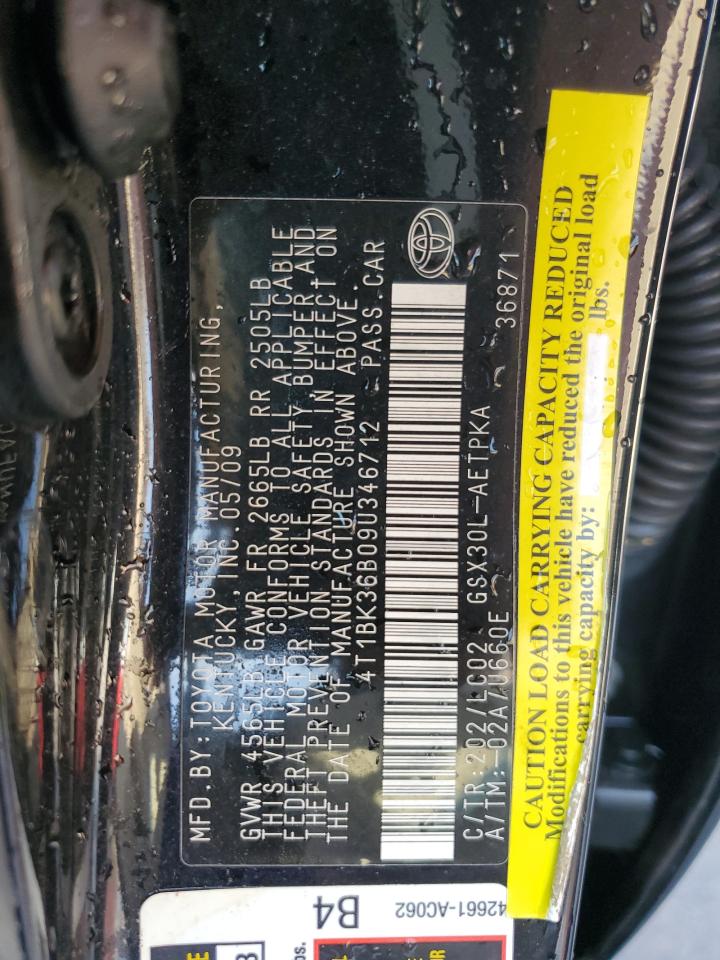 4T1BK36B09U346712 2009 Toyota Avalon Xl