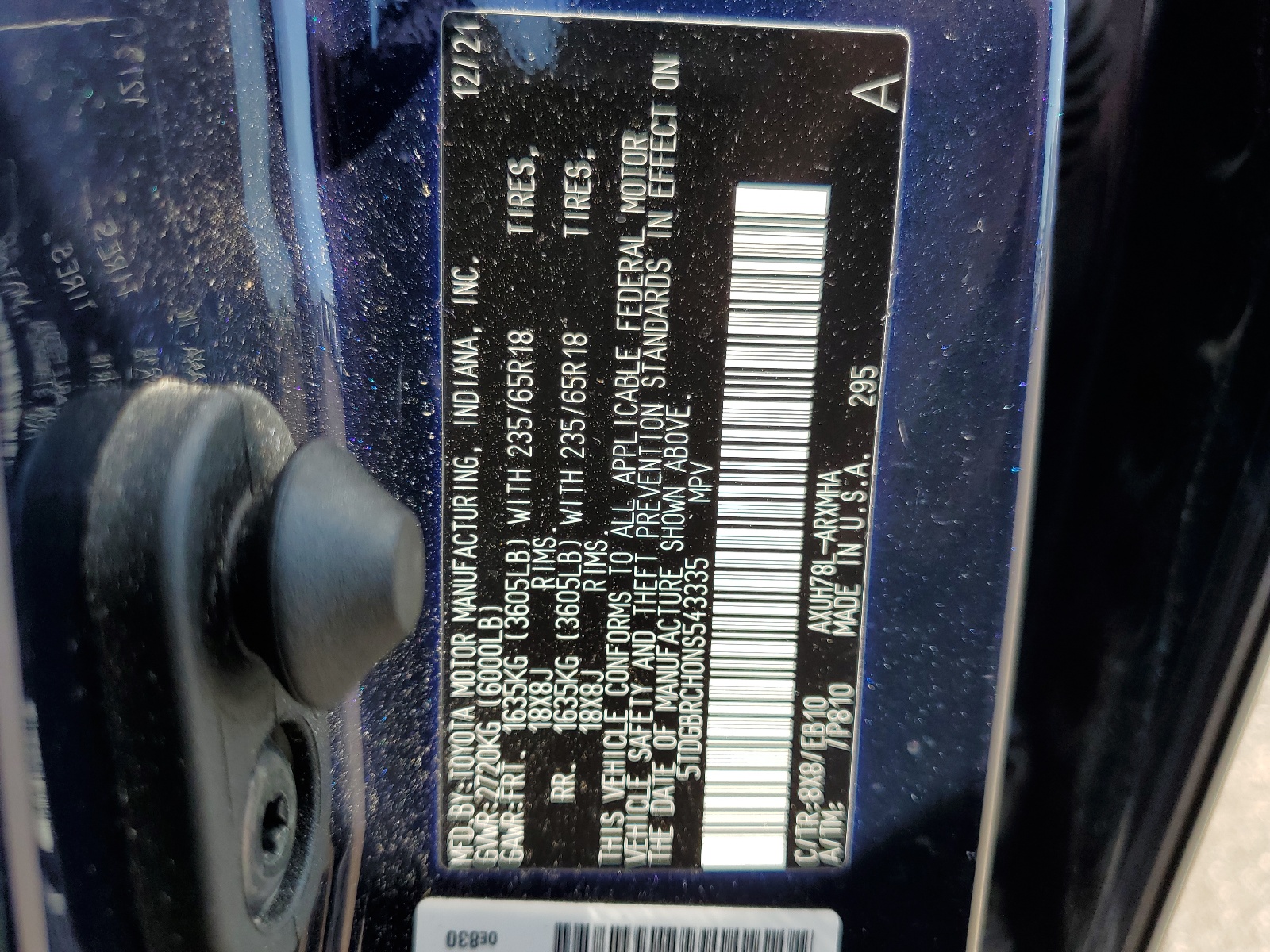 5TDGBRCH0NS543335 2022 Toyota Highlander Hybrid Xle