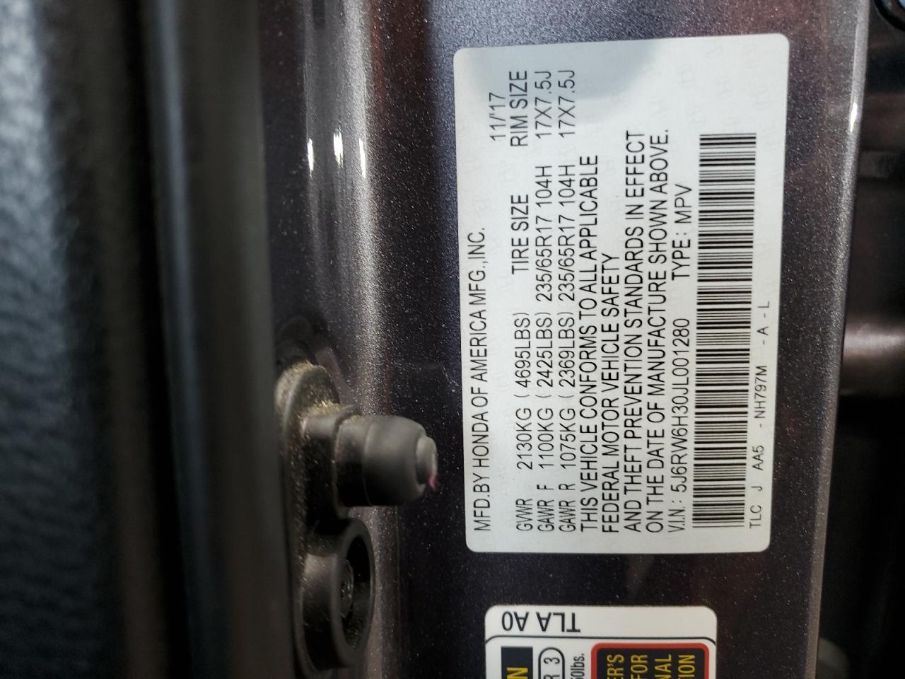 2018 Honda Cr-V Lx VIN: 5J6RW6H30JL001280 Lot: 66155004