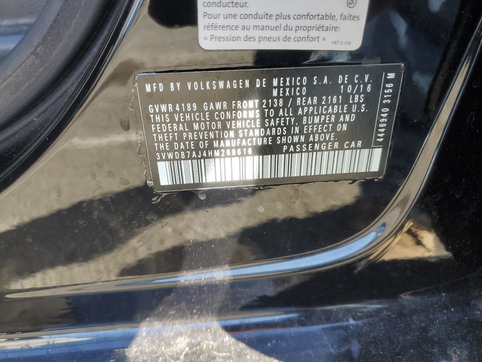 3VWDB7AJ4HM268616 2017 Volkswagen Jetta Se