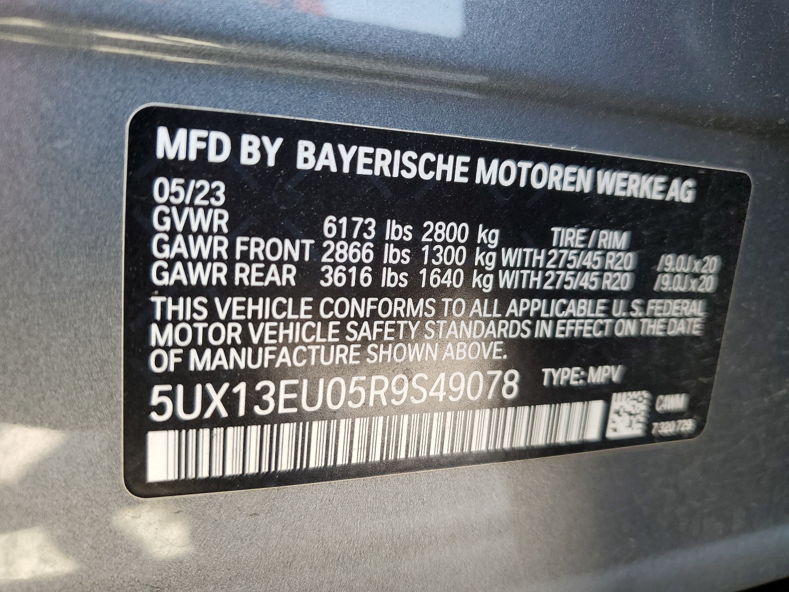 5UX13EU05R9S49078 2024 BMW X5 Sdrive 40I