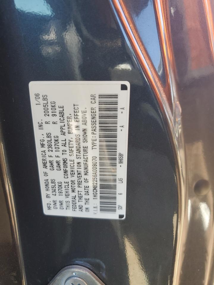 2006 Honda Accord Lx VIN: 1HGCM82256A009070 Lot: 68031384