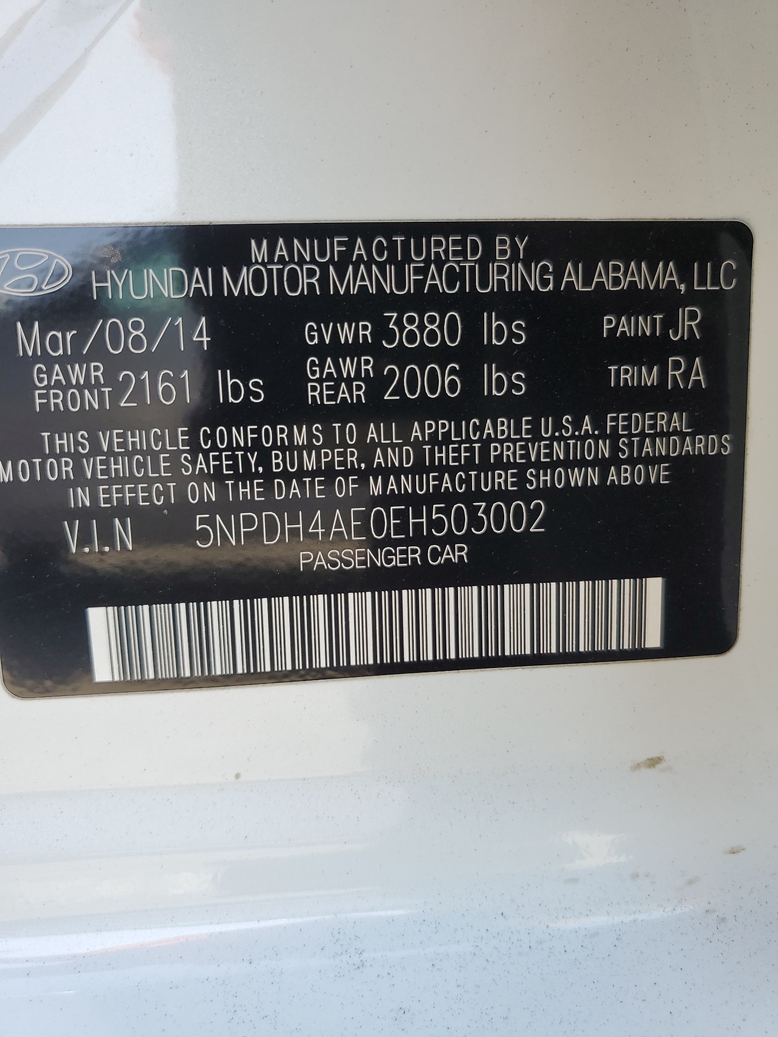 5NPDH4AE0EH503002 2014 Hyundai Elantra Se