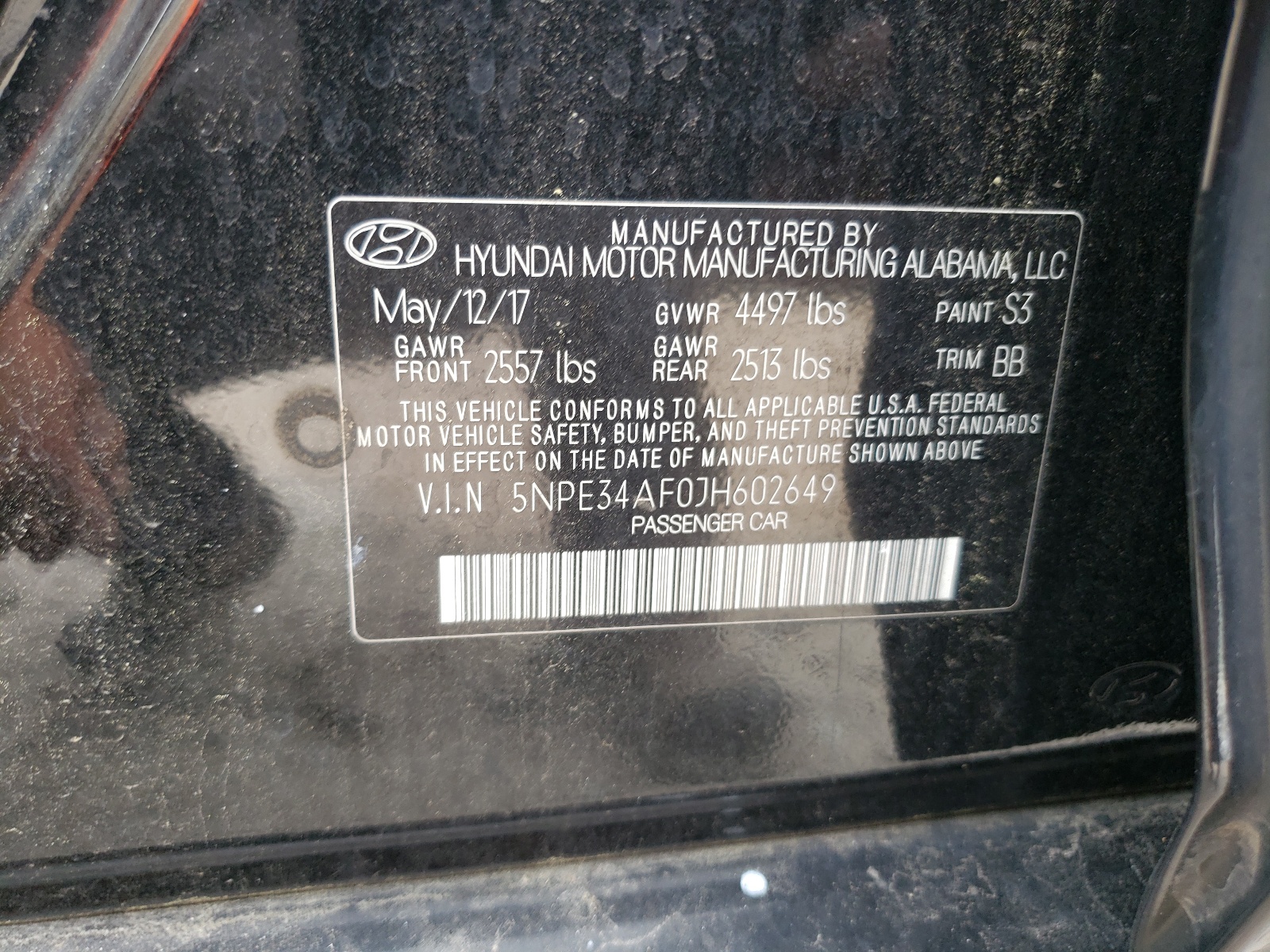 5NPE34AF0JH602649 2018 Hyundai Sonata Sport