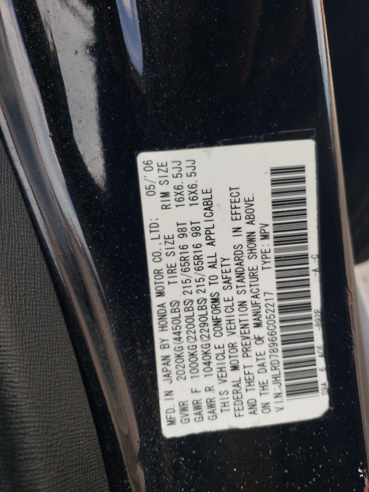 2006 Honda Cr-V Se VIN: JHLRD78966C052217 Lot: 67109174