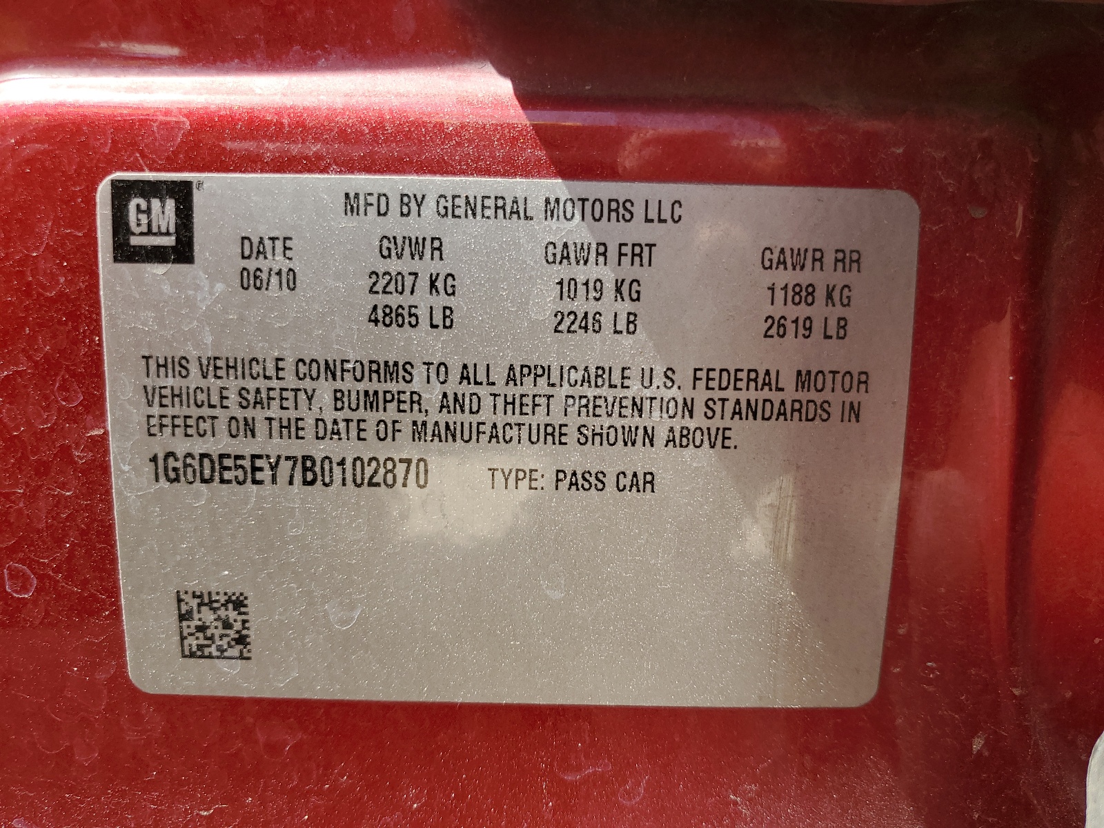 1G6DE5EY7B0102870 2011 Cadillac Cts Luxury Collection