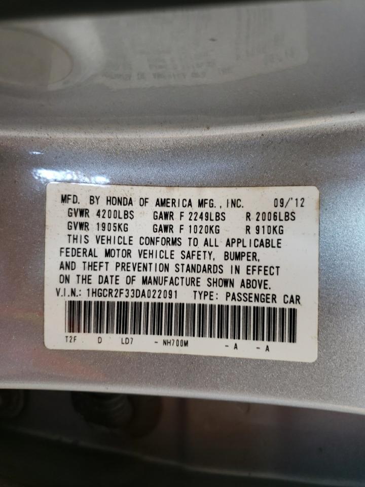 2013 Honda Accord Lx VIN: 1HGCR2F33DA022091 Lot: 68339274