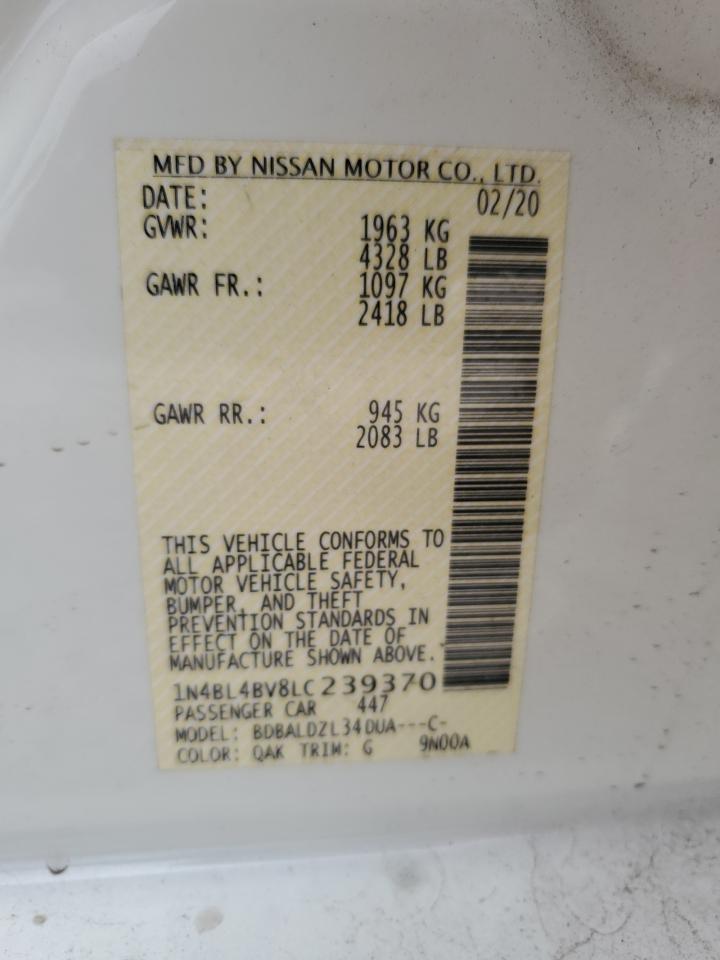 1N4BL4BV8LC239370 2020 Nissan Altima S