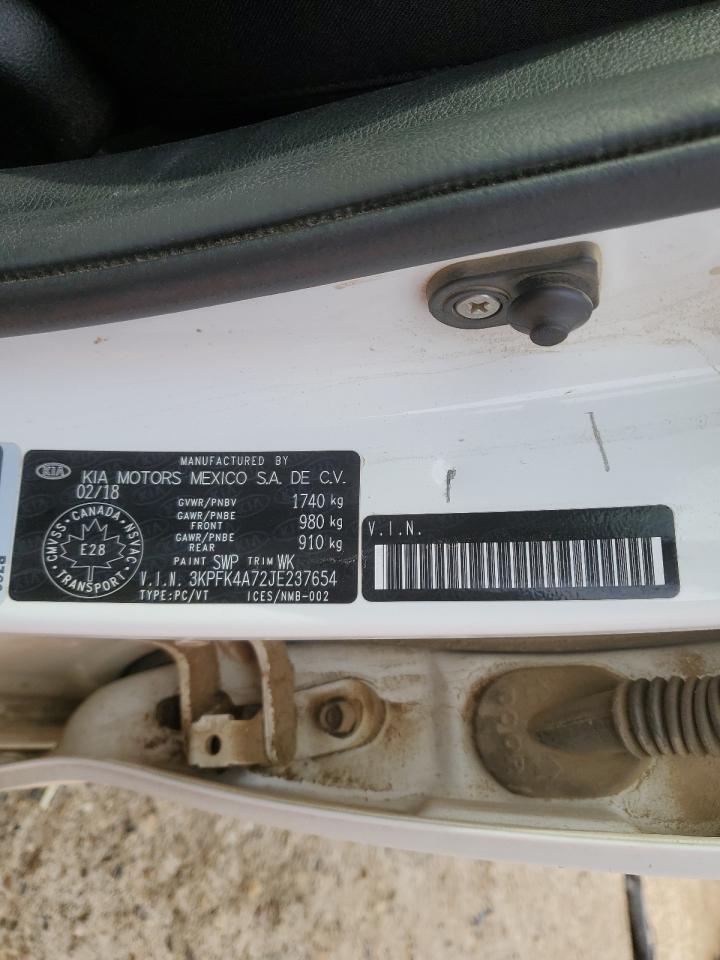 2018 Kia Forte Lx VIN: 3KPFK4A72JE237654 Lot: 66200794