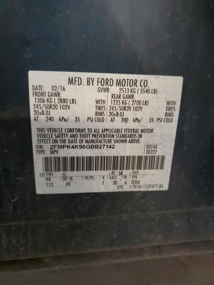 2FMPK4K96GBB27142 2016 Ford Edge Titanium