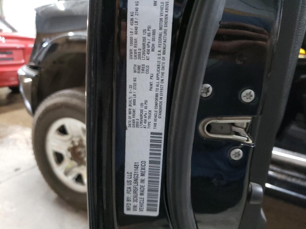 2022 Ram 2500 Laramie VIN: 3C6UR5FL6NG311481 Lot: 65996654