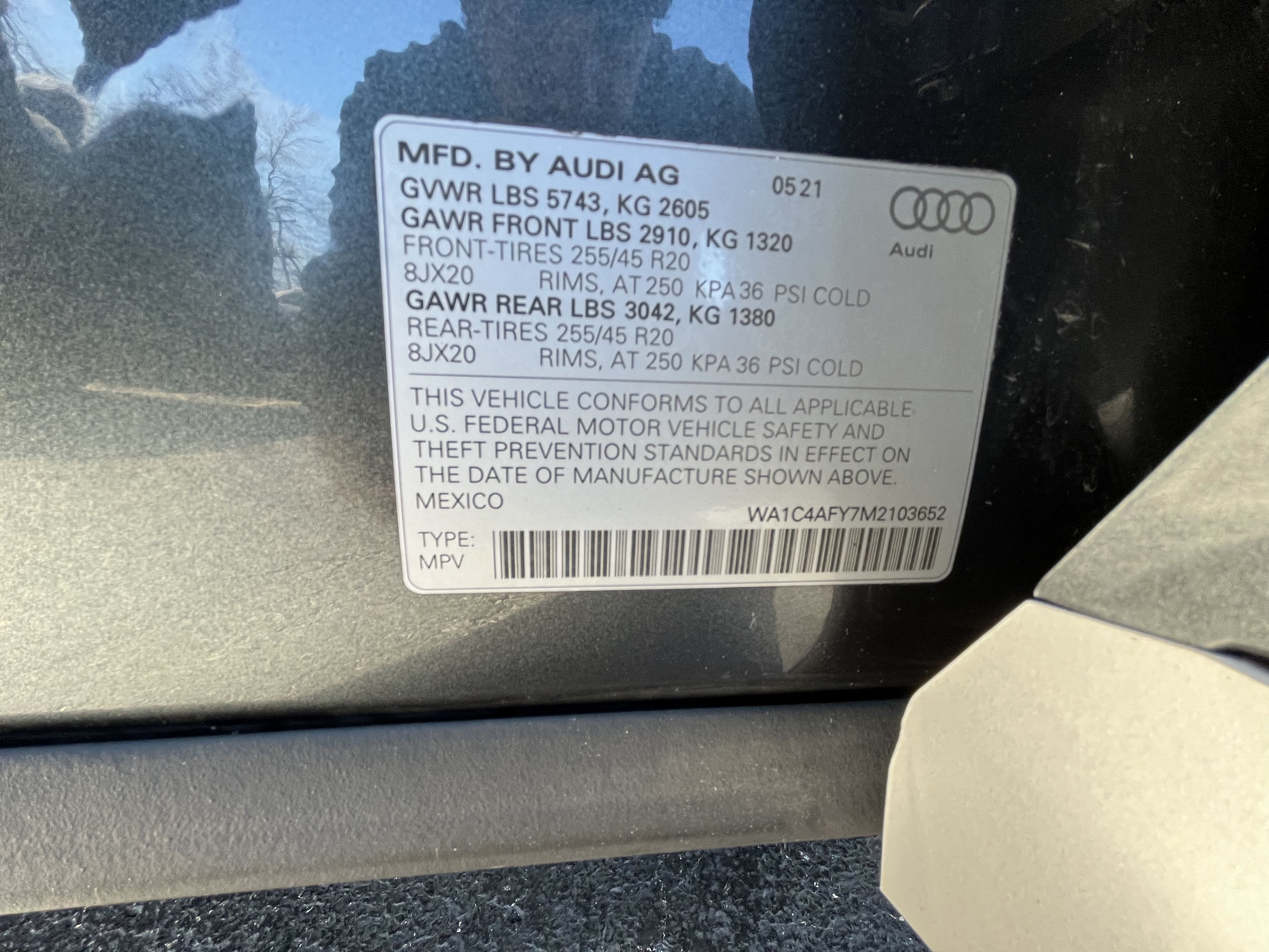 2021 Audi Sq5 Prestige vin: WA1C4AFY7M2103652