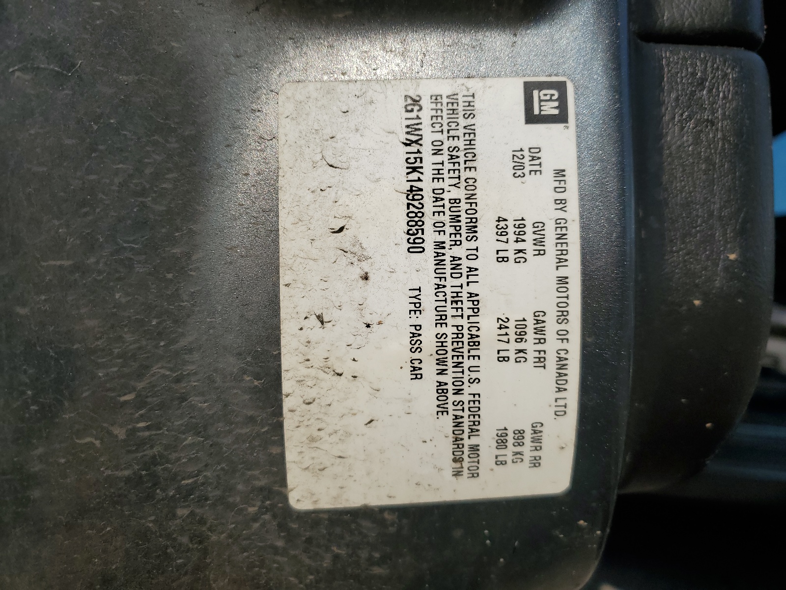 2G1WX15K149288590 2004 Chevrolet Monte Carlo Ss