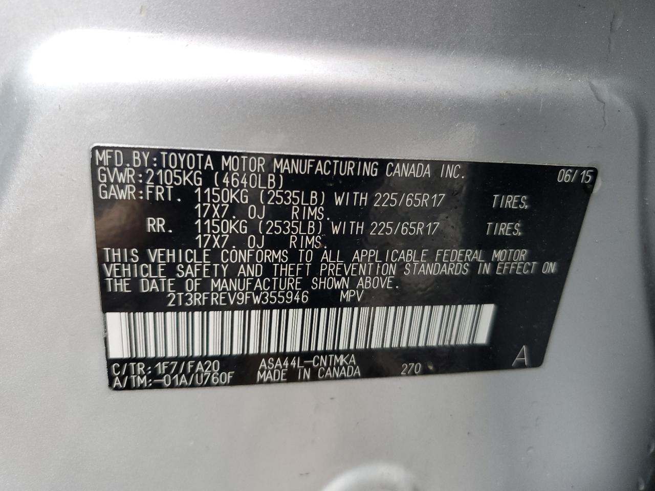 2T3RFREV9FW355946 2015 TOYOTA RAV 4 - Image 13