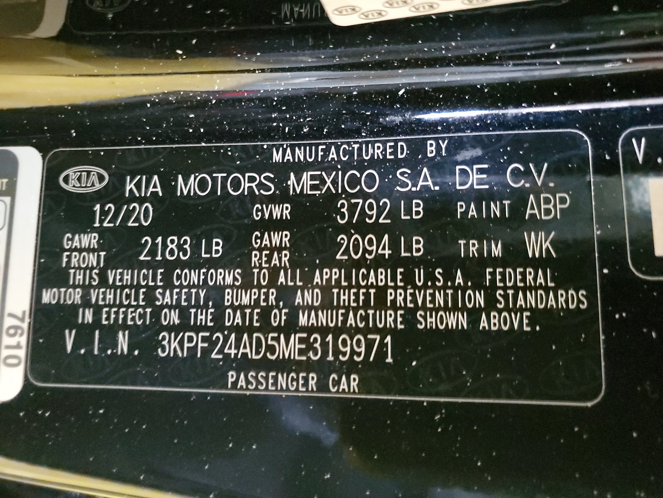 3KPF24AD5ME319971 2021 Kia Forte Fe