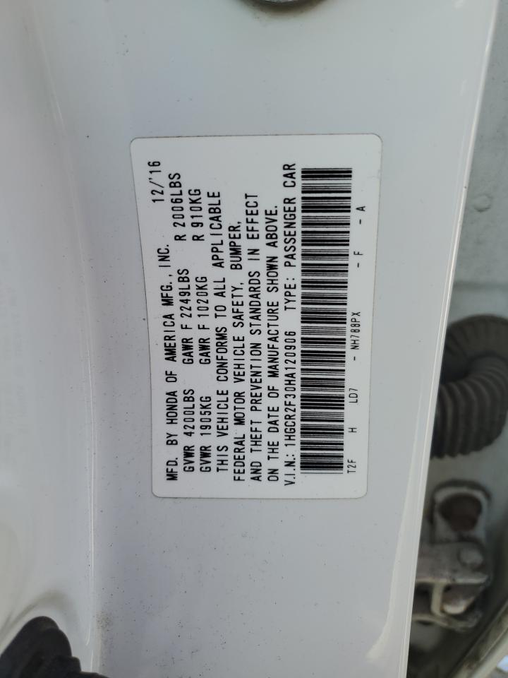 1HGCR2F30HA120906 2017 Honda Accord Lx