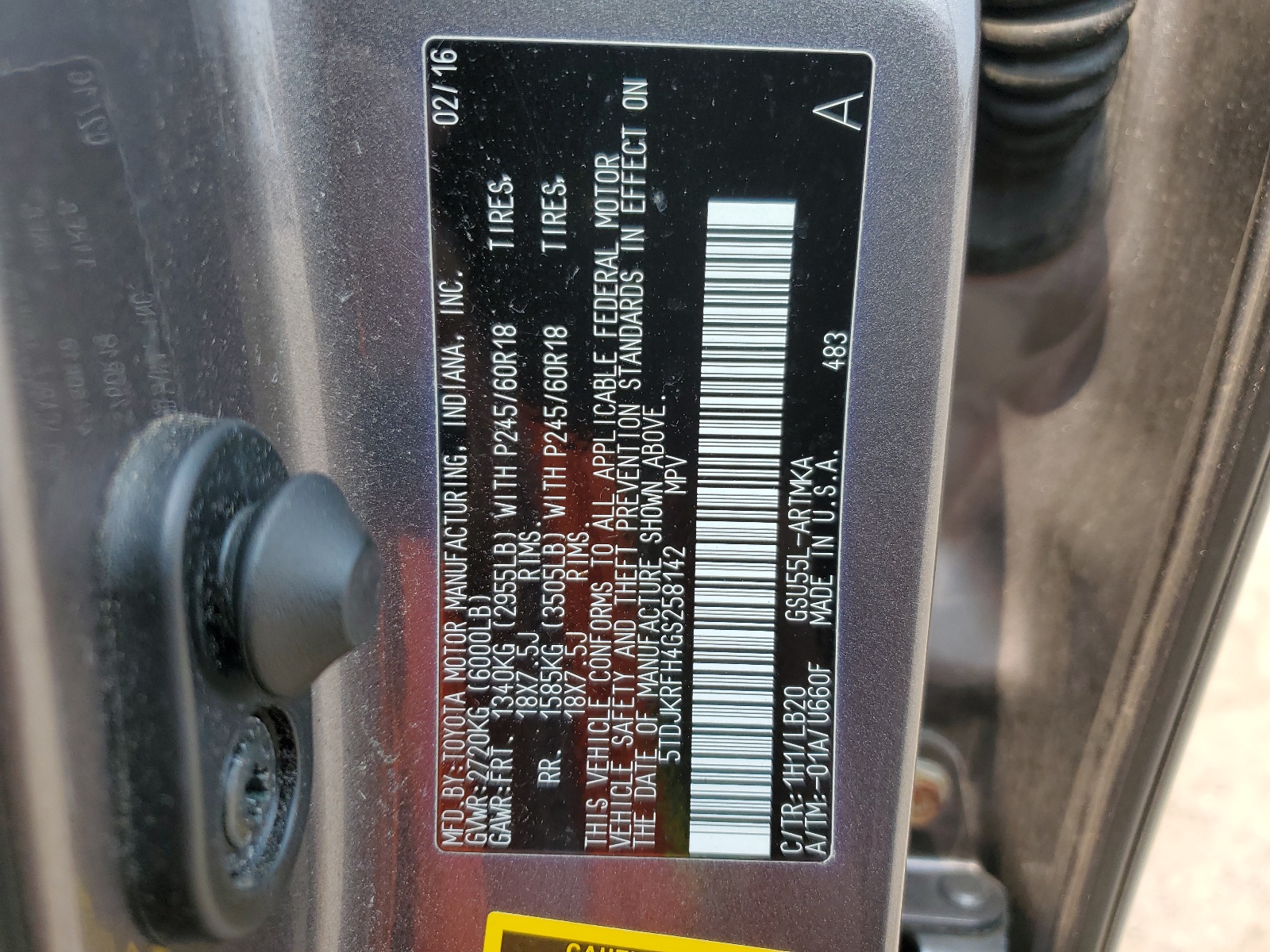 5TDJKRFH4GS258142 2016 Toyota Highlander Xle