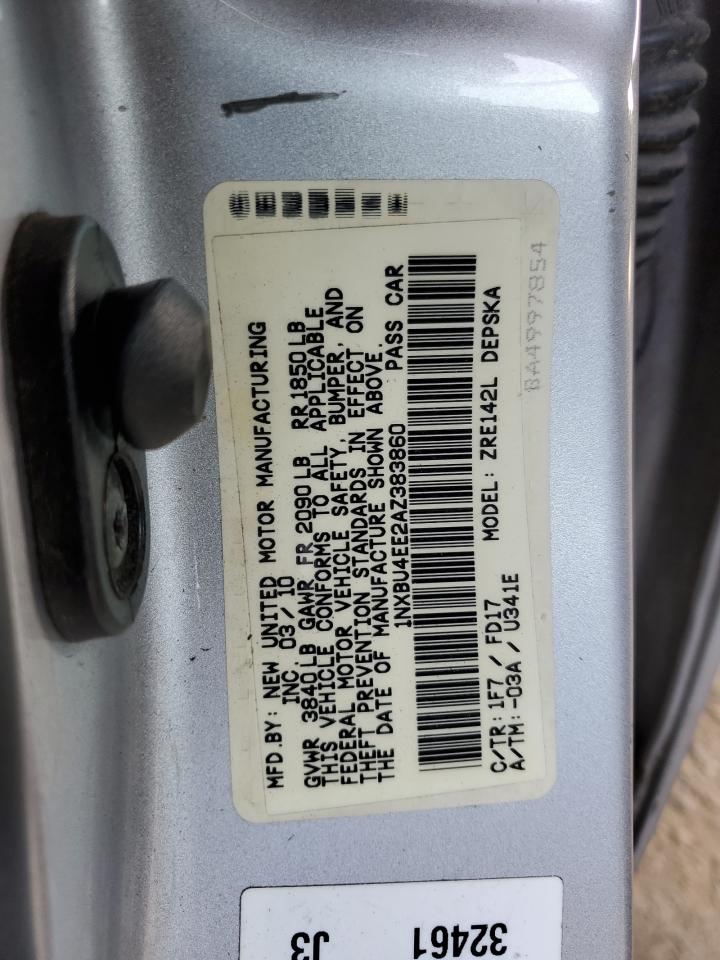 2010 Toyota Corolla Base VIN: 1NXBU4EE2AZ383860 Lot: 65705944