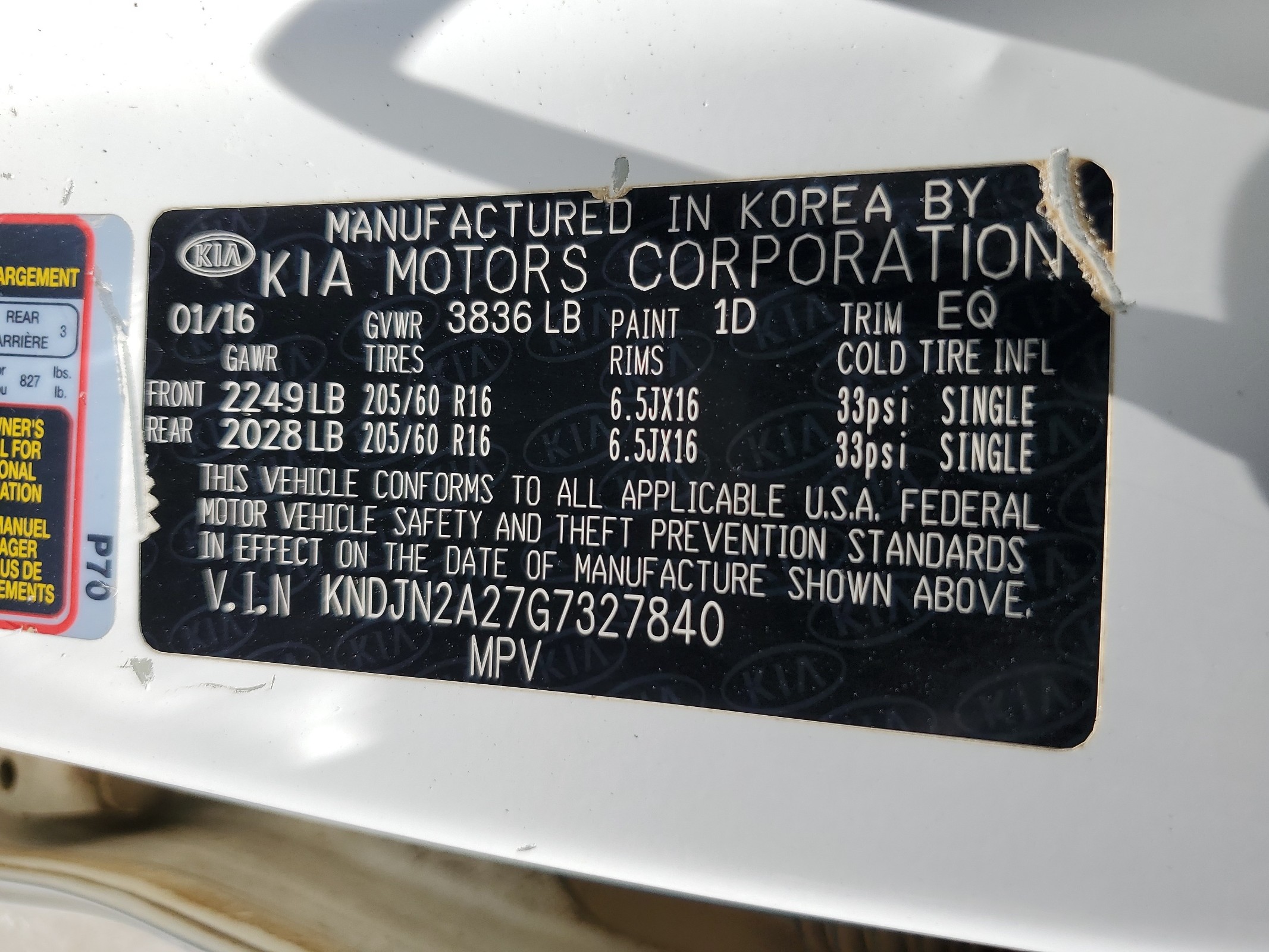 KNDJN2A27G7327840 2016 Kia Soul