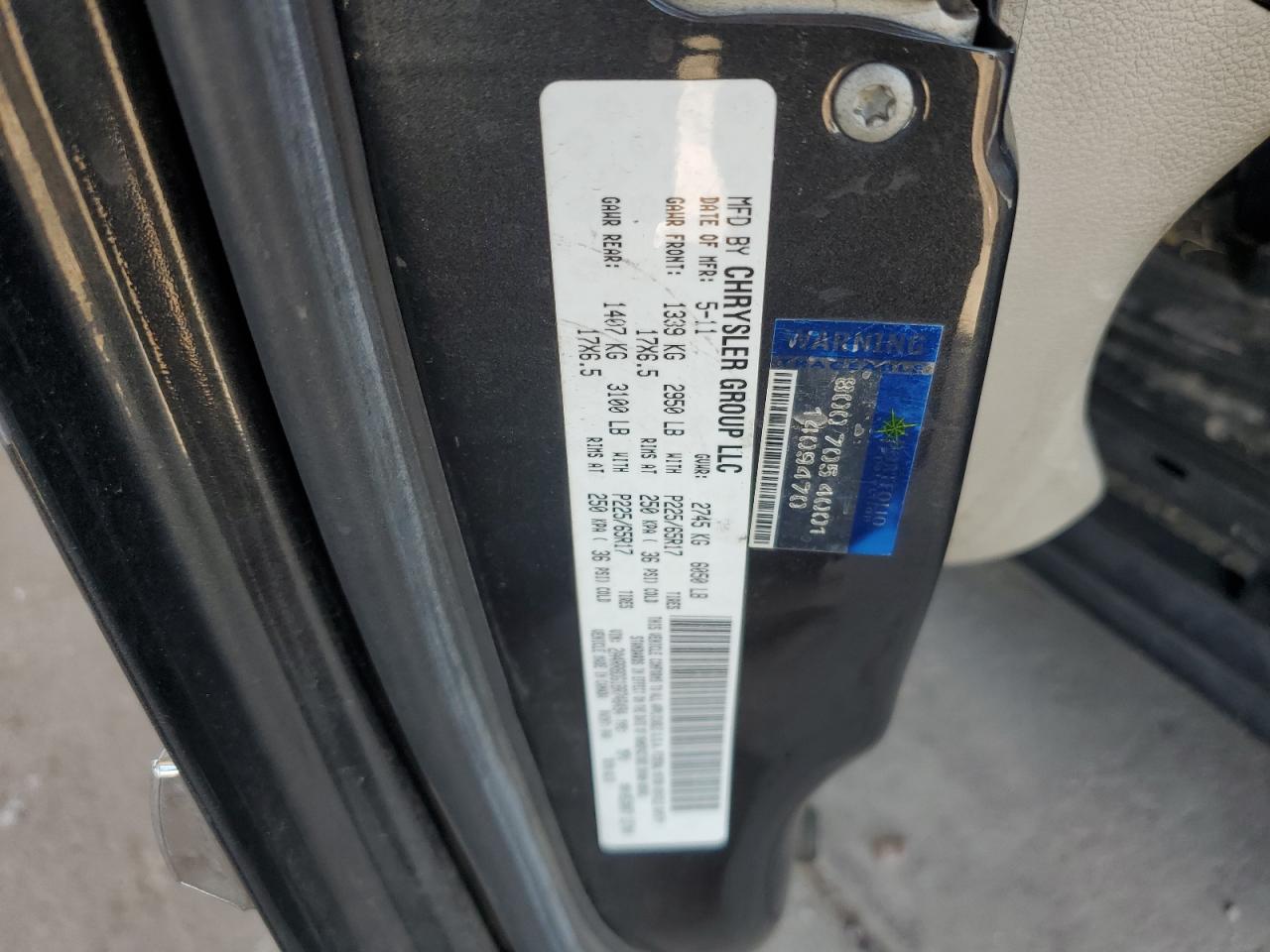 2011 Chrysler Town & Country Touring L VIN: 2A4RR8DG1BR746494 Lot: 66250454