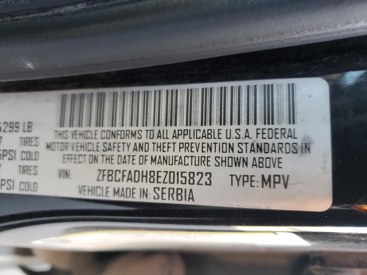 2014 Fiat 500L Trekking VIN: ZFBCFADH8EZ015823 Lot: 68136544