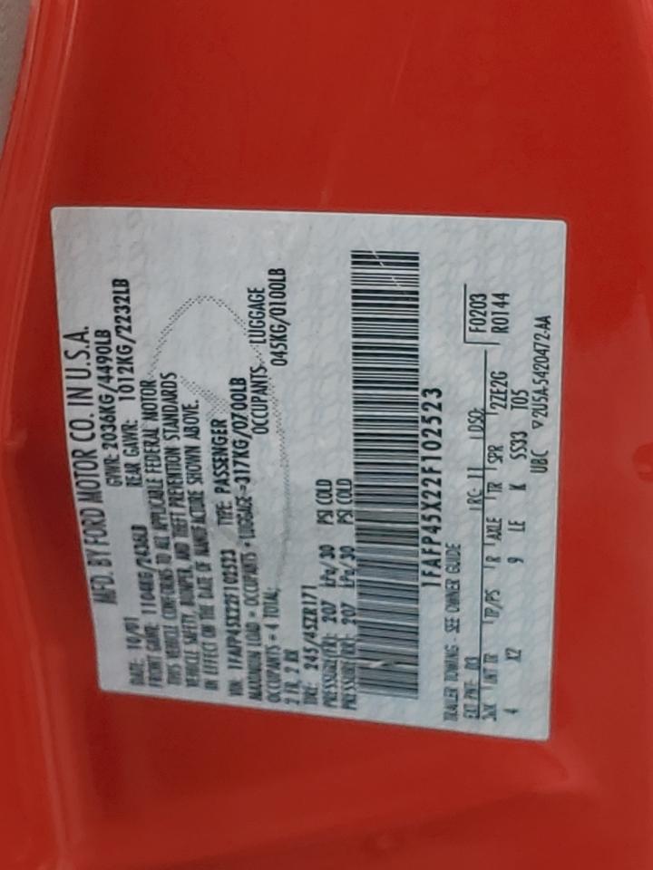 2002 Ford Mustang Gt VIN: 1FAFP45X22F102523 Lot: 66731424