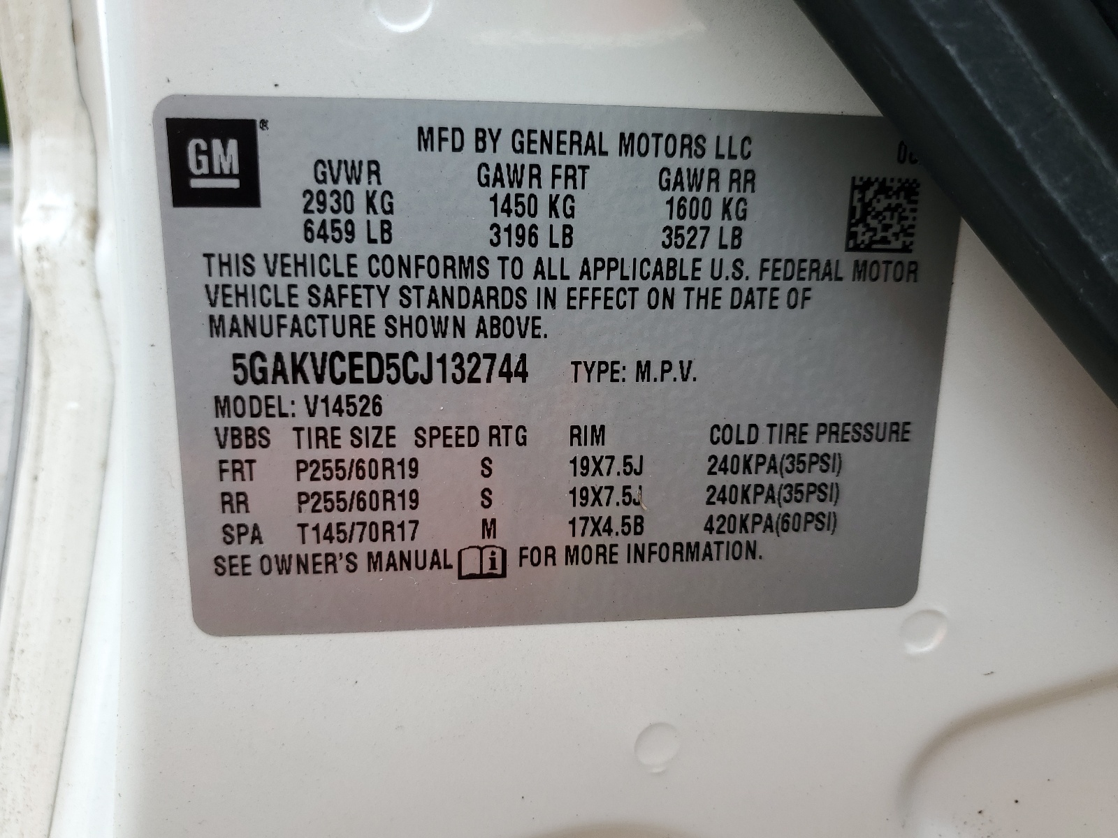 5GAKVCED5CJ132744 2012 Buick Enclave