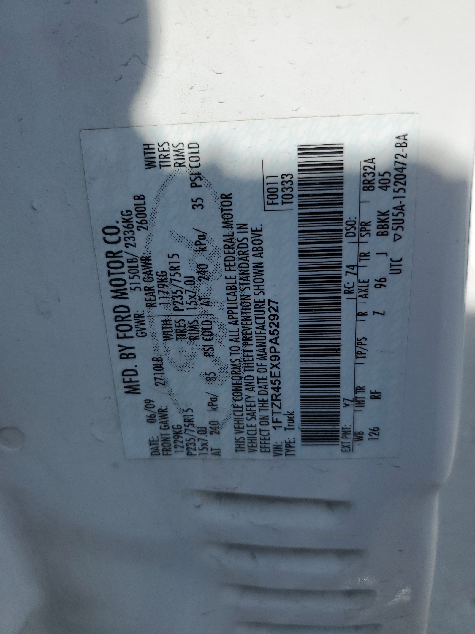 1FTZR45EX9PA52927 2009 Ford Ranger Super Cab