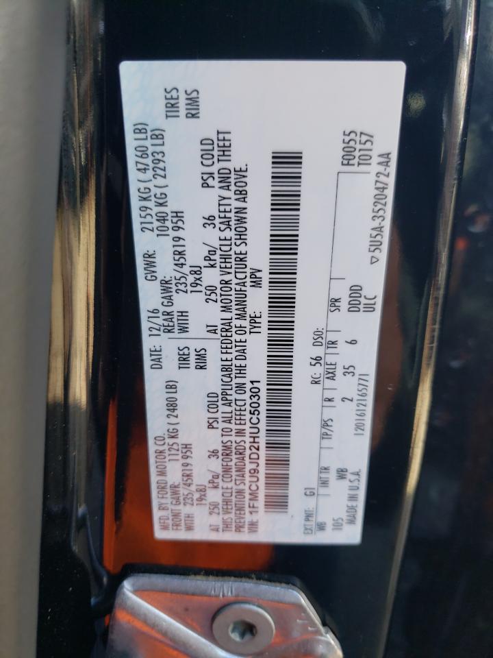 2017 Ford Escape Titanium VIN: 1FMCU9JD2HUC50301 Lot: 65251834