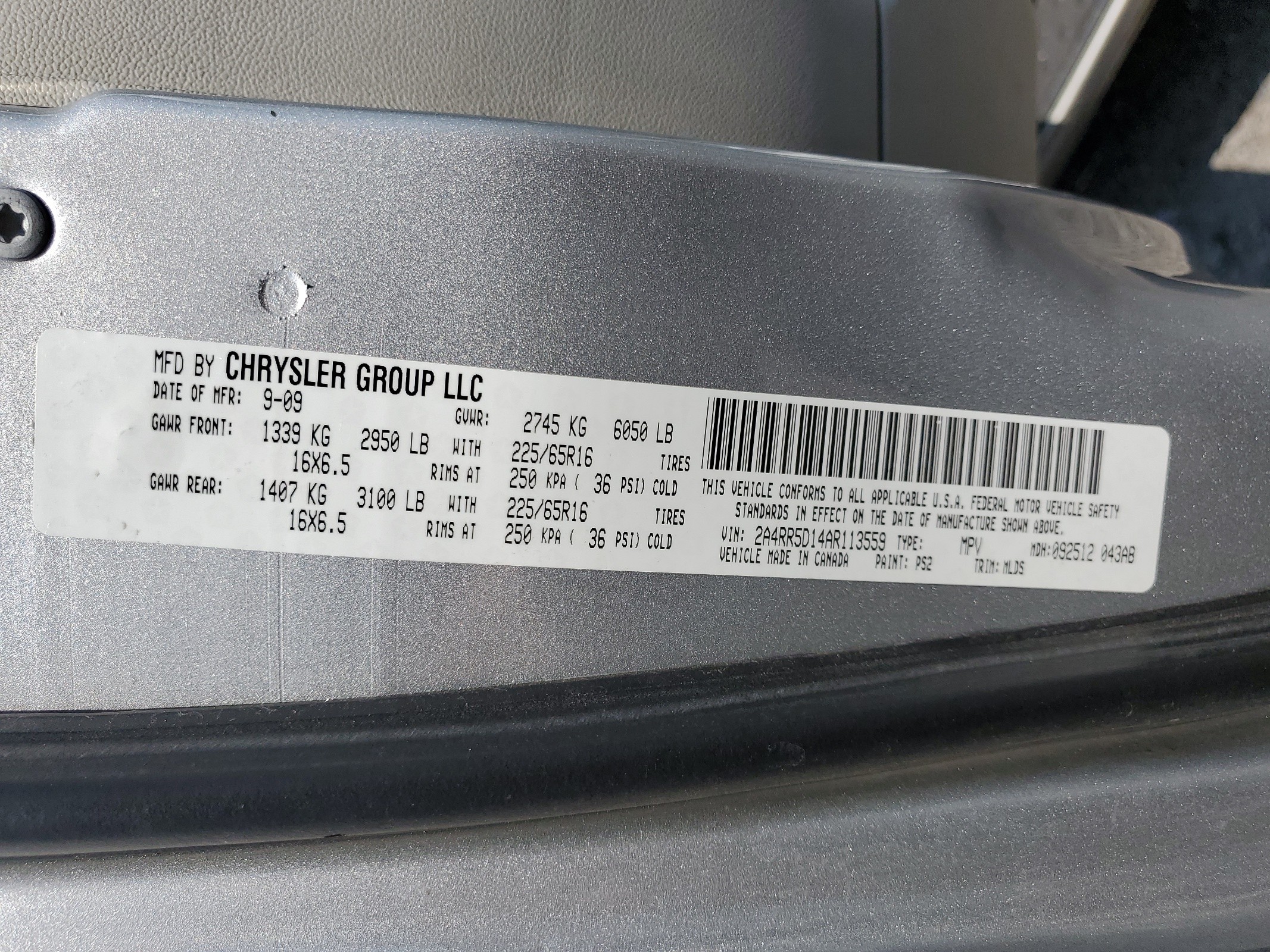 2A4RR5D14AR113559 2010 Chrysler Town & Country Touring