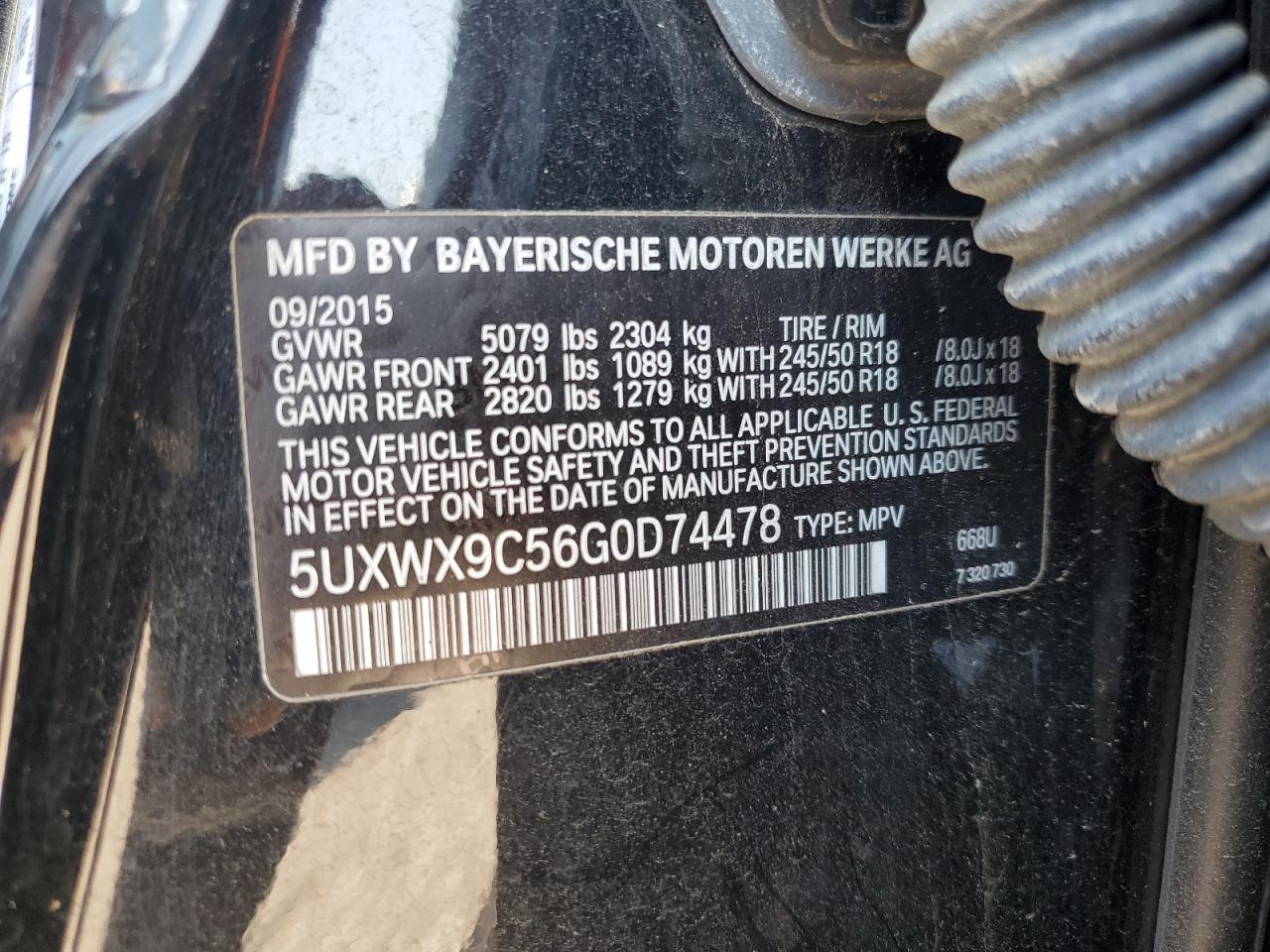 5UXWX9C56G0D74478 2016 BMW X3 xDrive28I