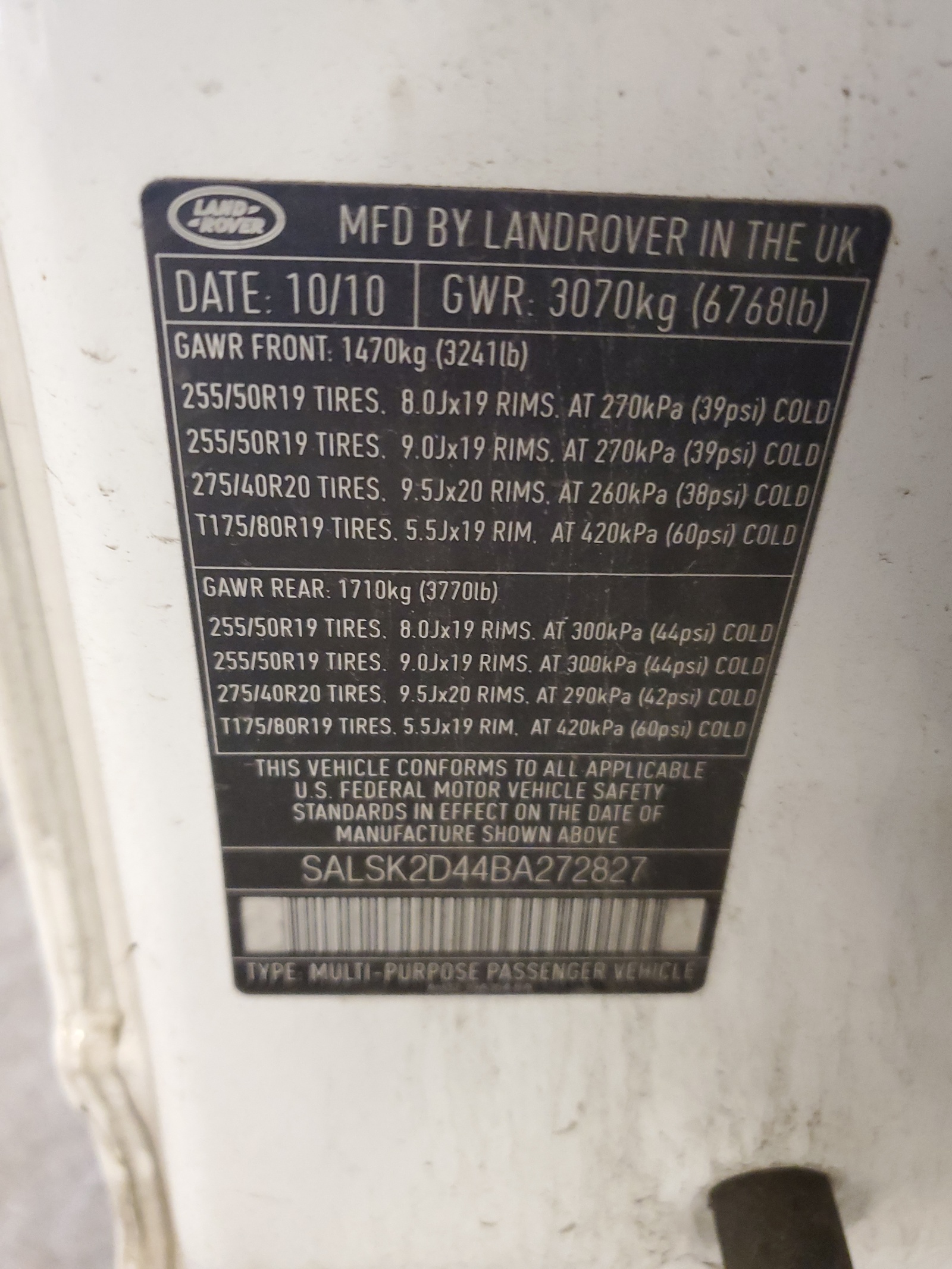 SALSK2D44BA272827 2011 Land Rover Range Rover Sport Lux