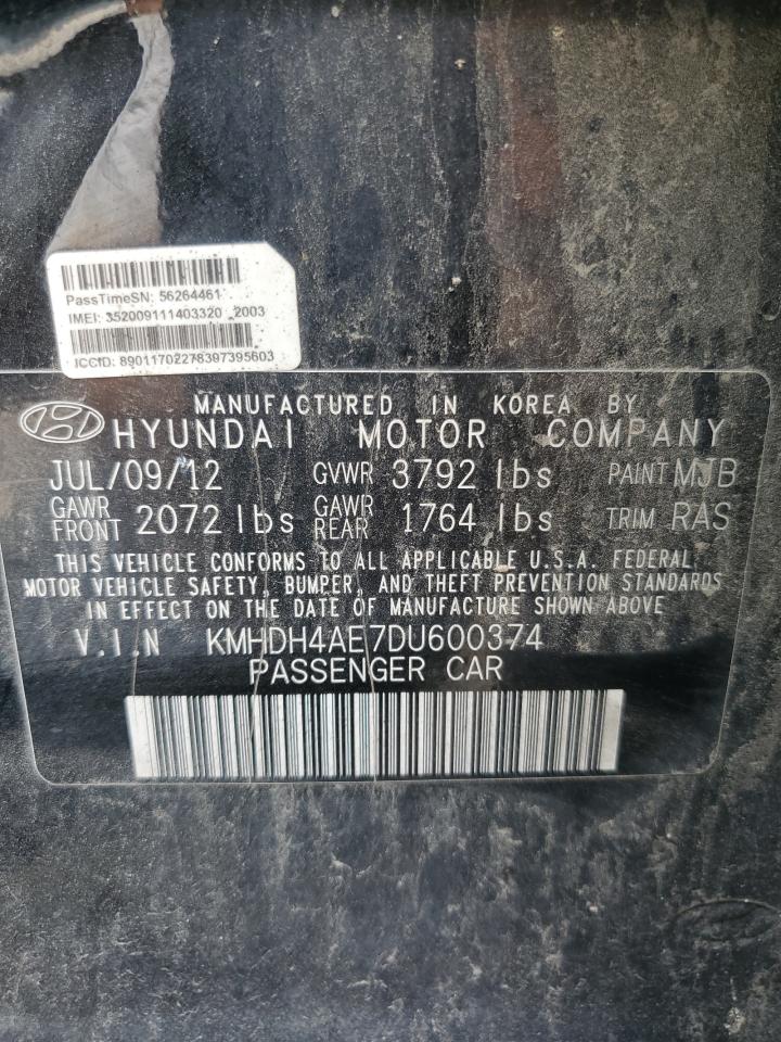 KMHDH4AE7DU600374 2013 Hyundai Elantra Gls