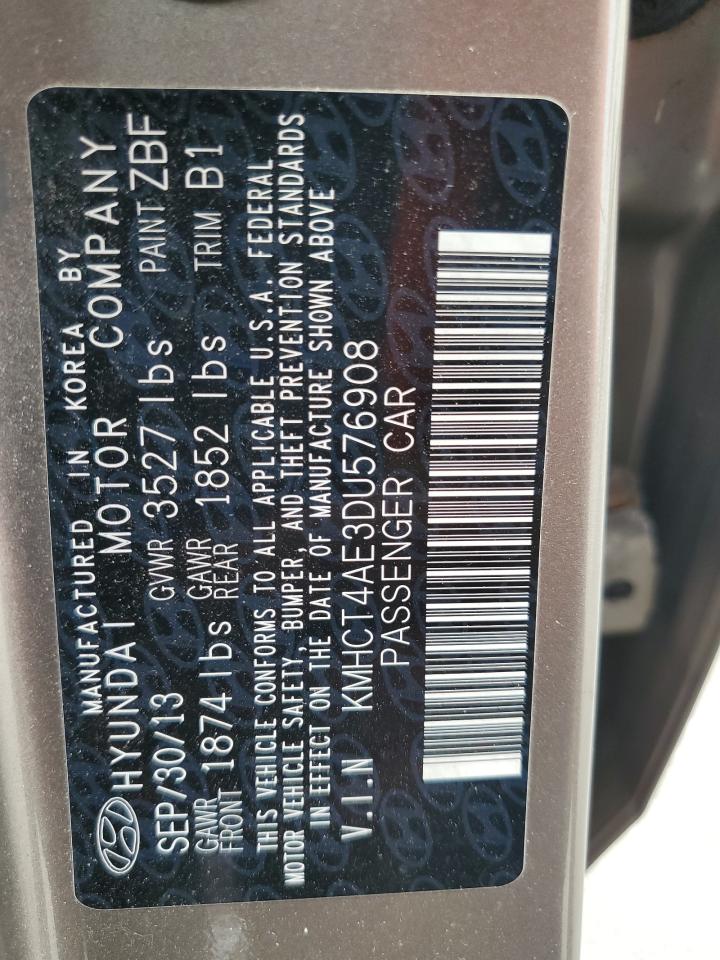 2013 Hyundai Accent Gls VIN: KMHCT4AE3DU576908 Lot: 67111964