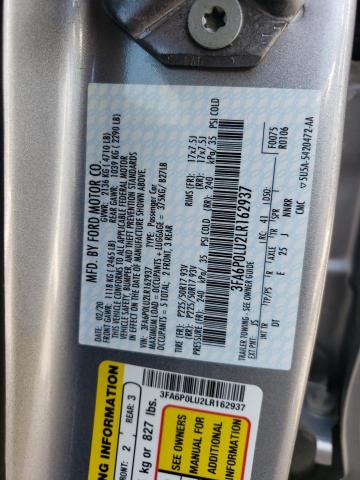 3FA6P0LU2LR162937 Ford Fusion SE 12